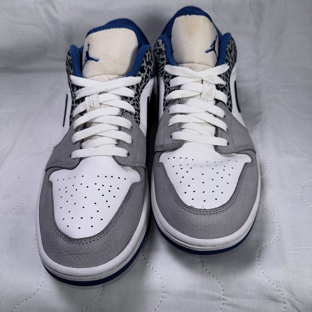 Jordan Air Jordan 1 Low Shoes Mens Size 10 White Blue Elephant DM1199-140 - Picture 3 of 12